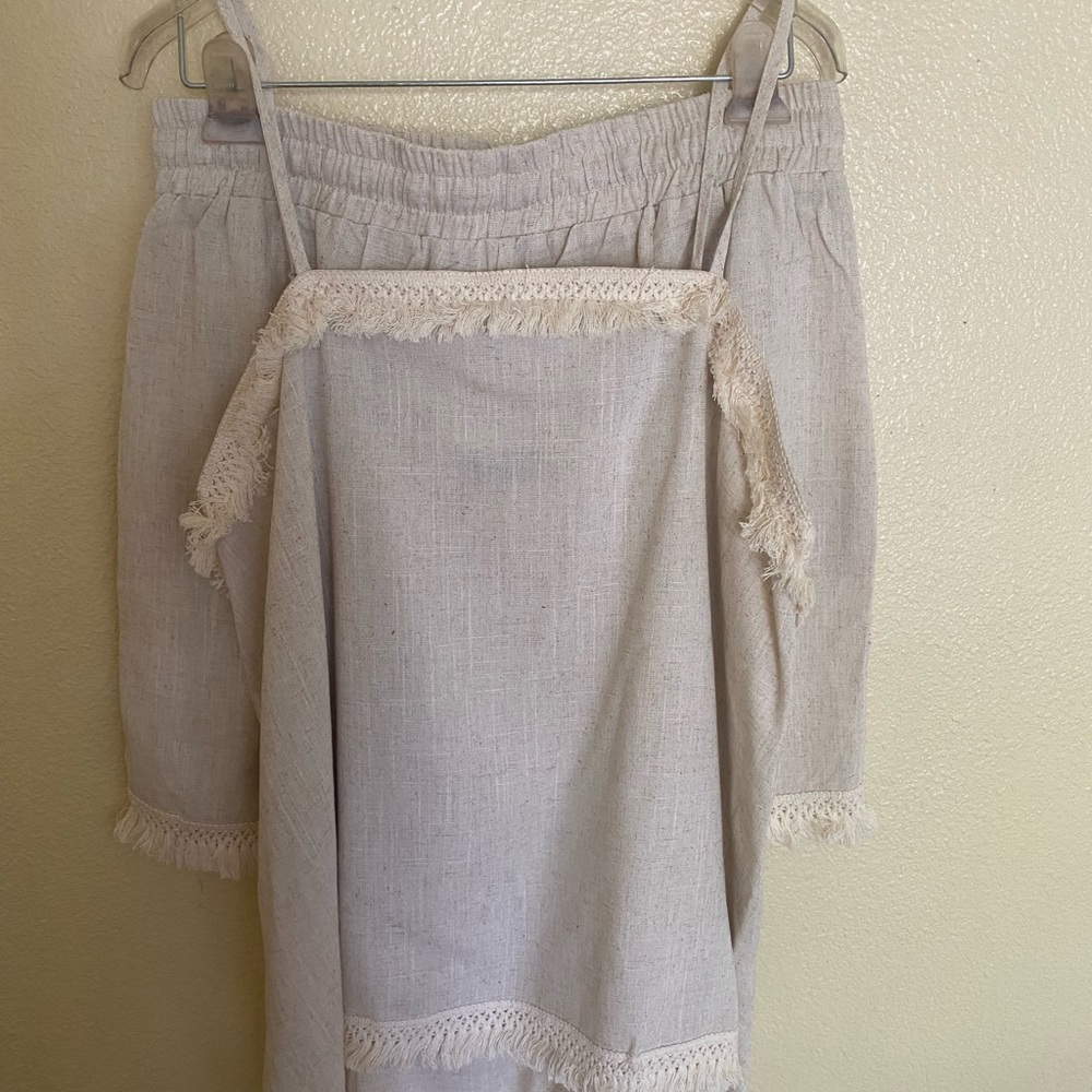 2PC RAW SILK STYLE SHORT SET, XL by CHIC ME